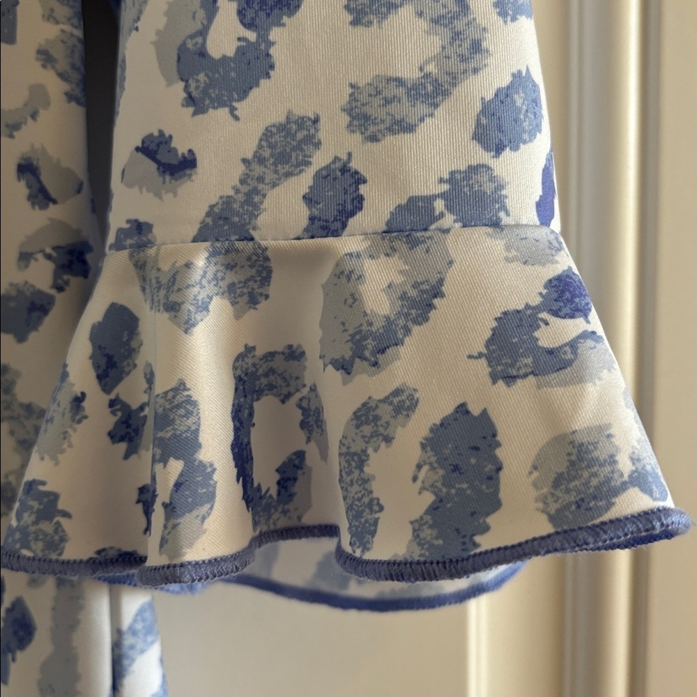 Ana Claire Active Blue and Gray Animal Print Dress SPF 50 Sz L - Picture 3 of 7